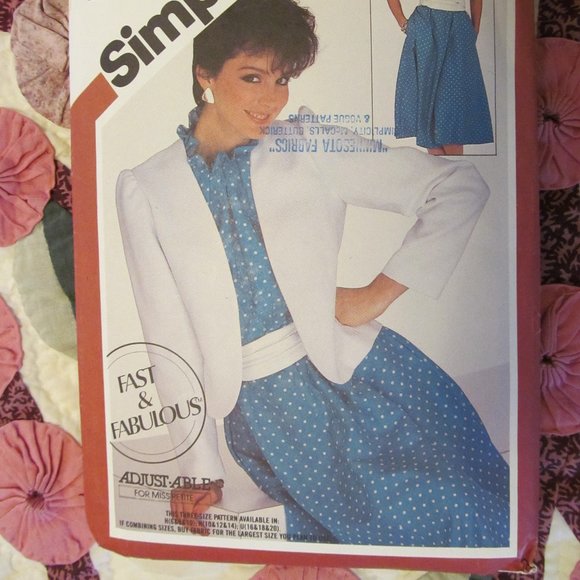 Vtg 1980s Simplicity Sewing Pattern DRESS & JACKET 5835 Size 10,12,14 - Picture 14 of 14